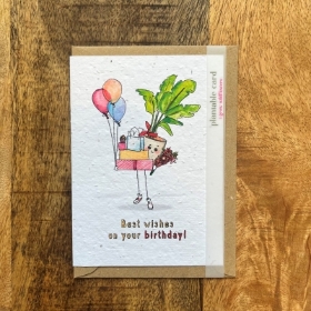 Happy Birthday Balloon and Present Seed Card