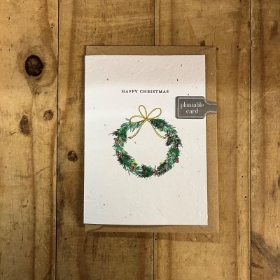 Happy Christmas Wreath Seed Card