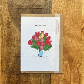 Thank You Vase of Flowers Seed Card